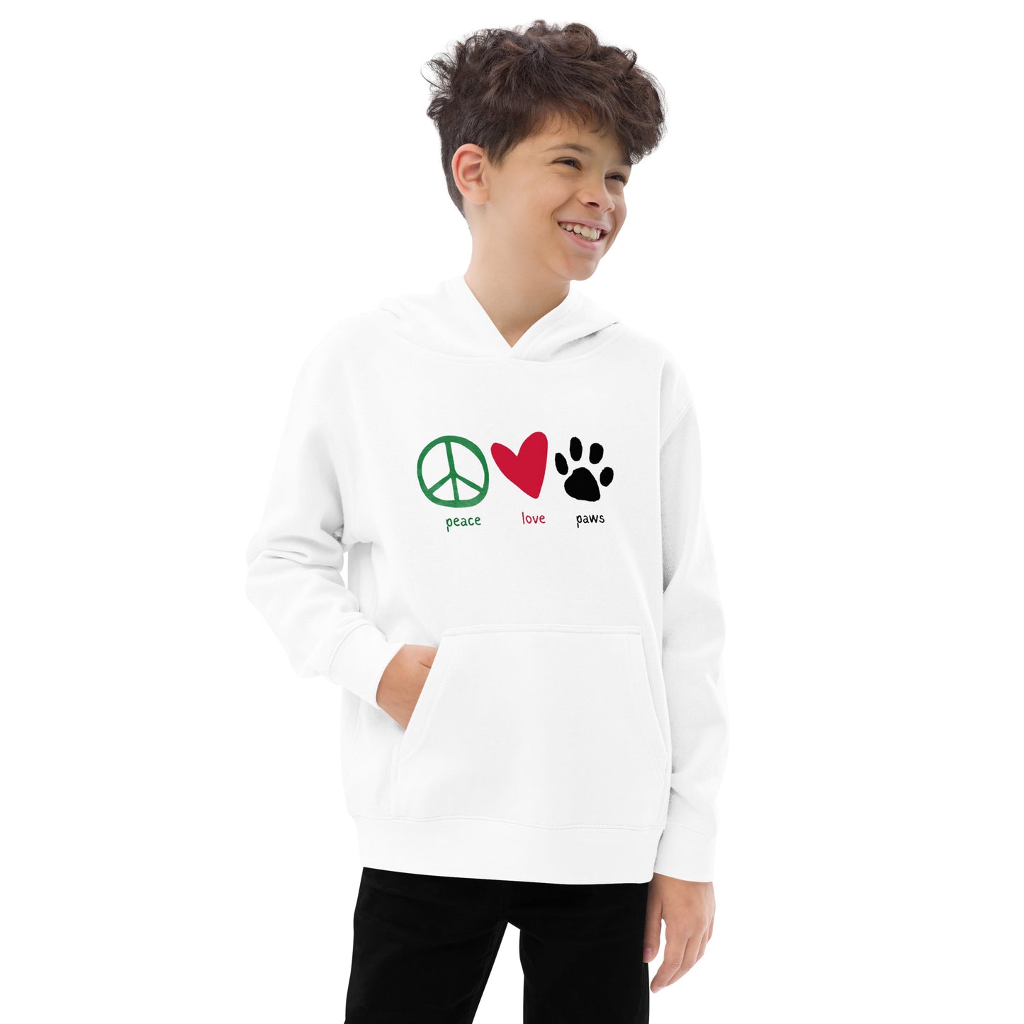 Peace Love Paws Kids Hoodie