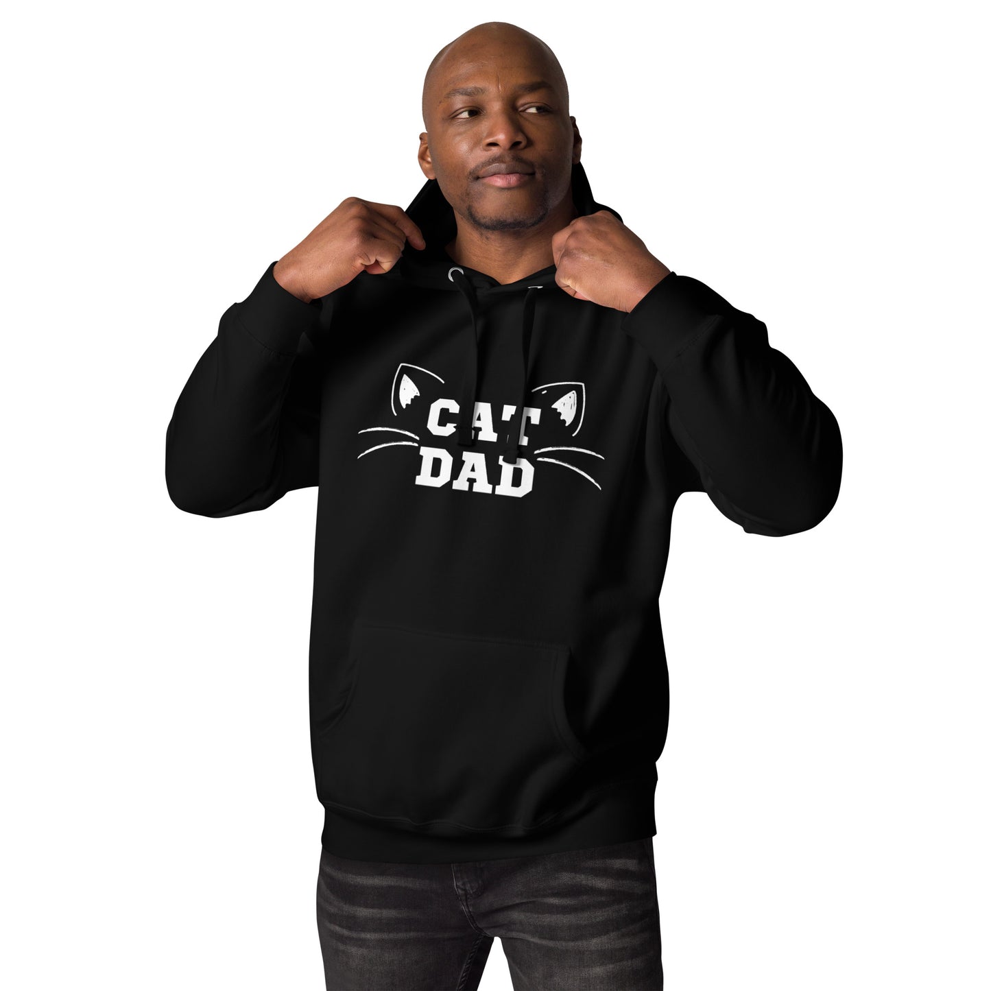 Cat Dad Hoodie - white print