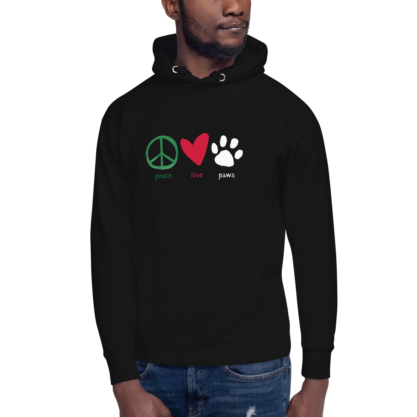 Peace Love Paws Hoodie - black