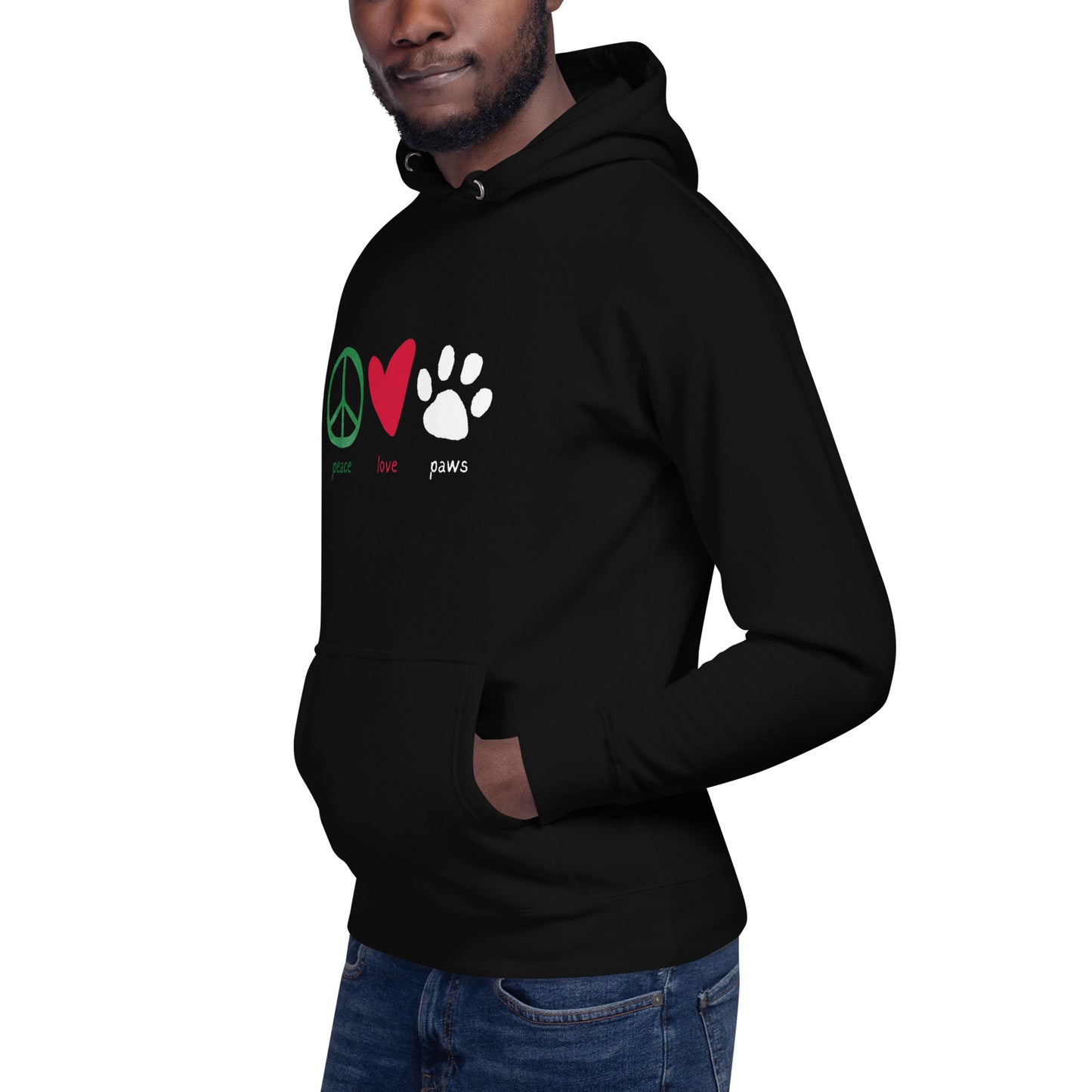 Peace Love Paws Hoodie - black