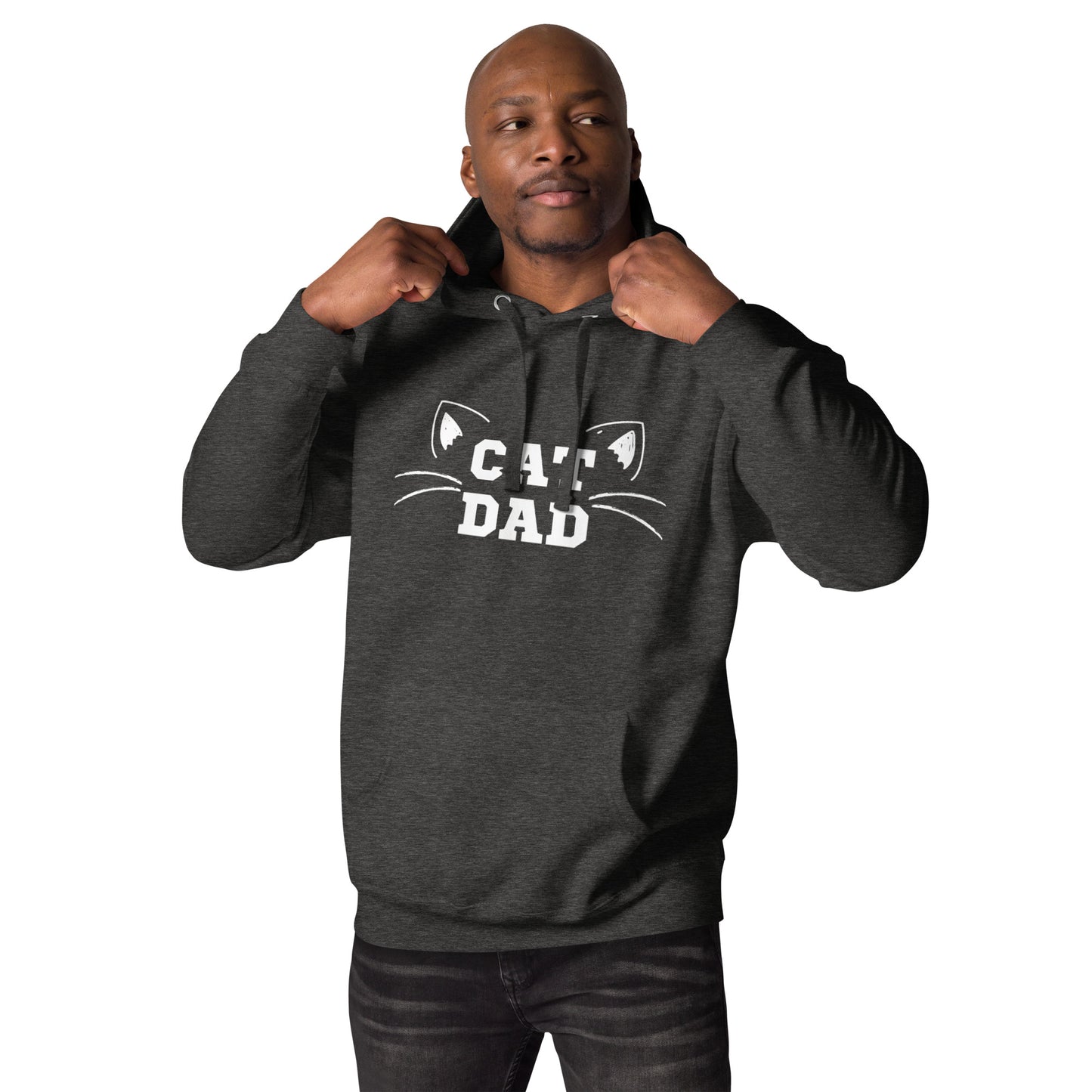 Cat Dad Hoodie - white print