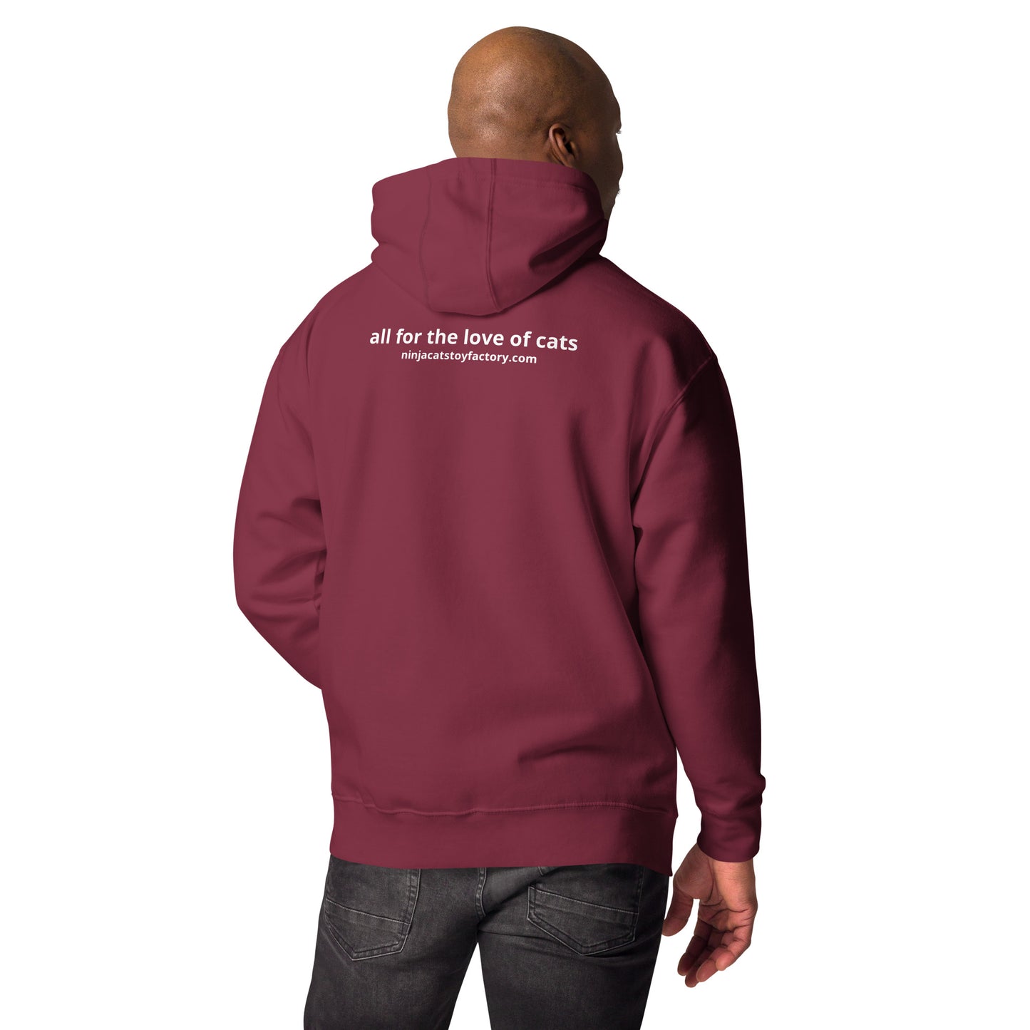 Cat Dad Hoodie - white print