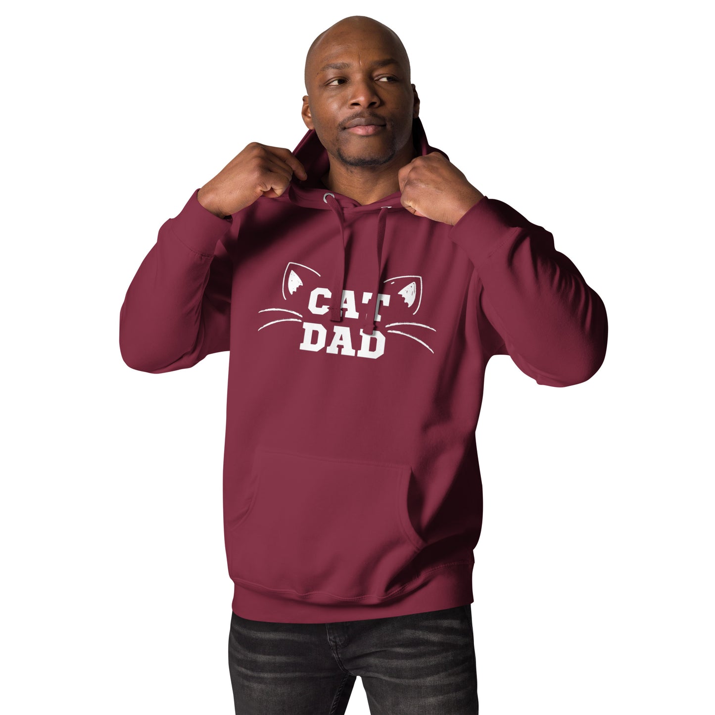 Cat Dad Hoodie - white print