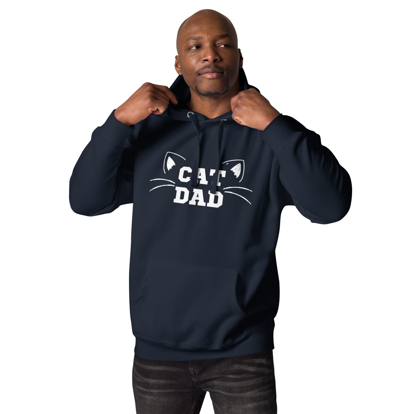 Cat Dad Hoodie - white print