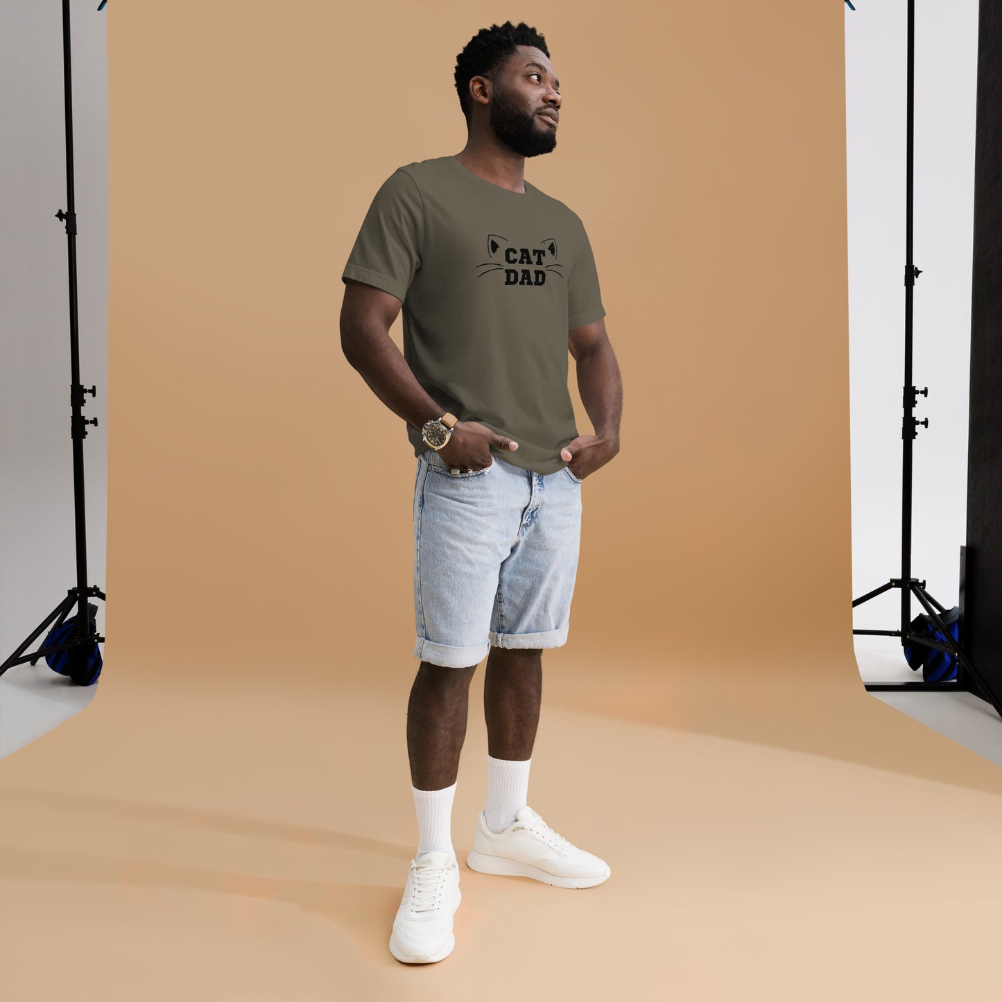 Cat Dad Tee - black print