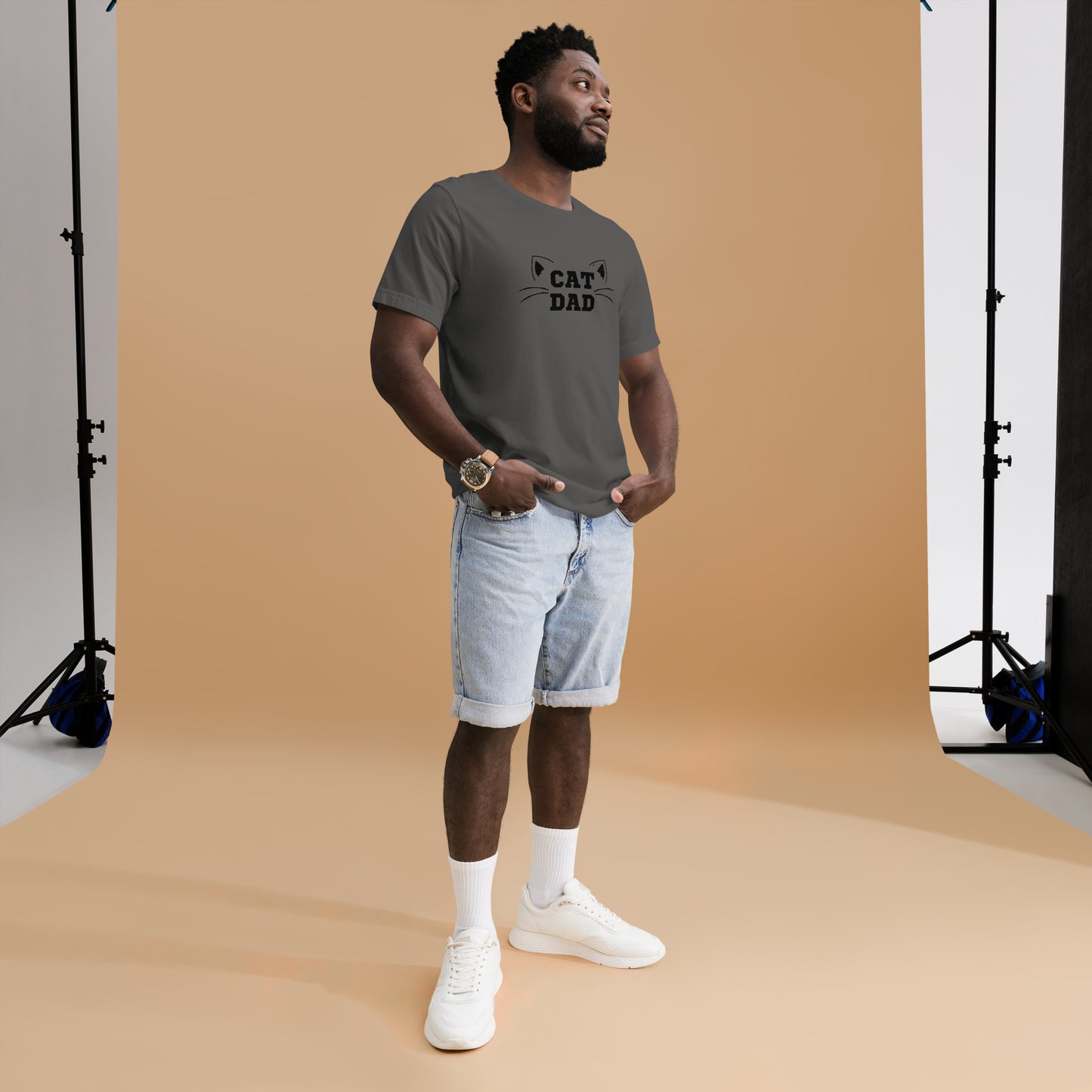 Cat Dad Tee - black print