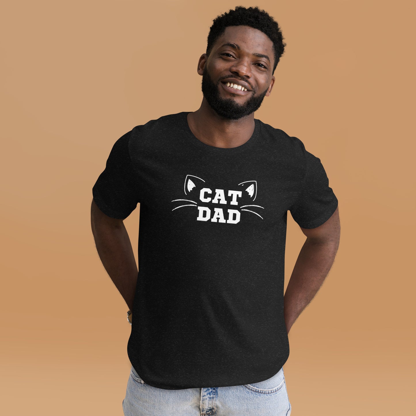 Cat Dad Tee - white print