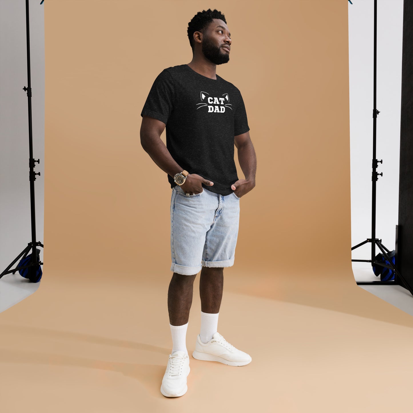 Cat Dad Tee - white print