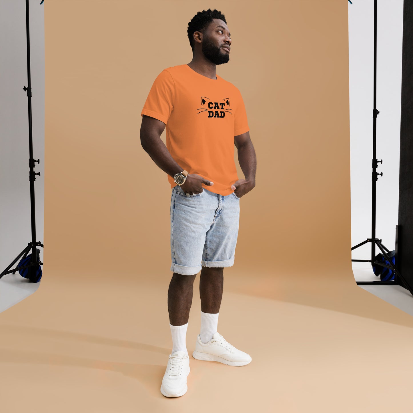 Cat Dad Tee - black print