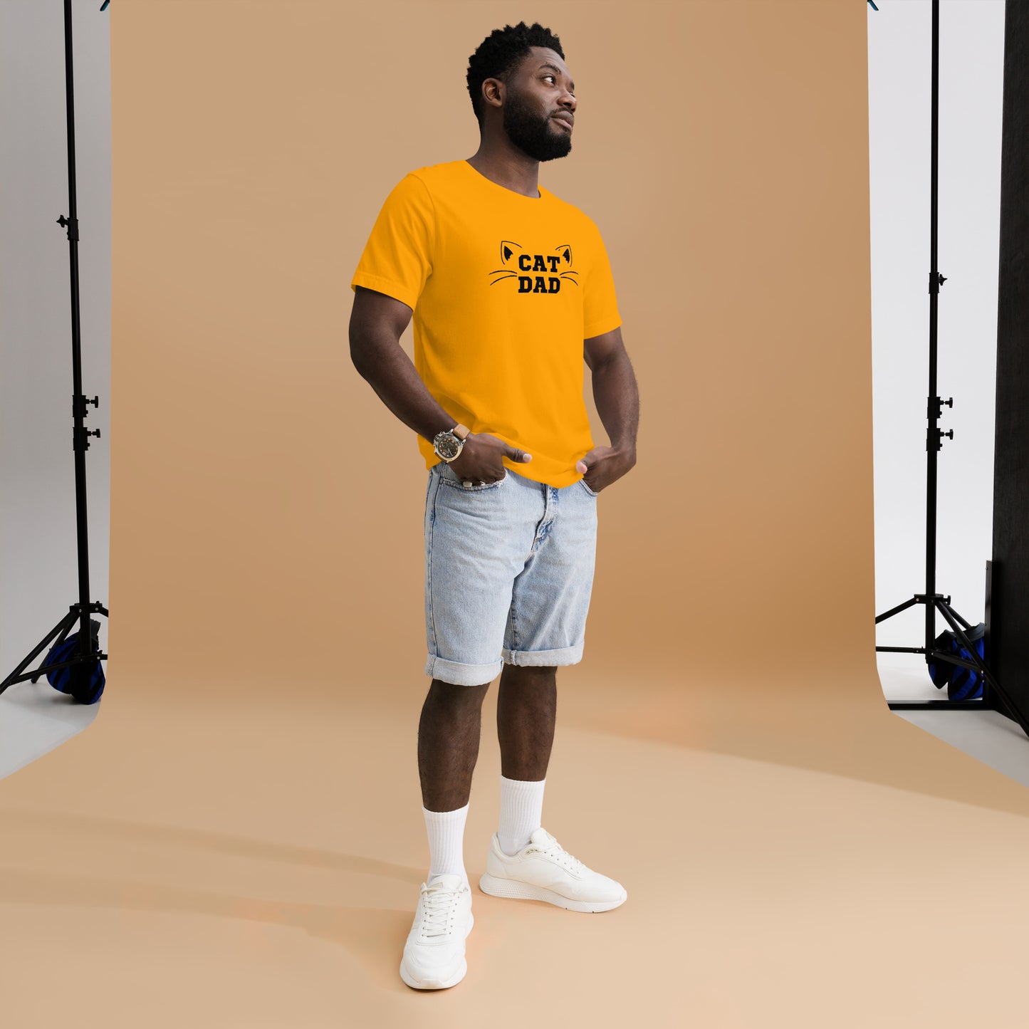 Cat Dad Tee - black print