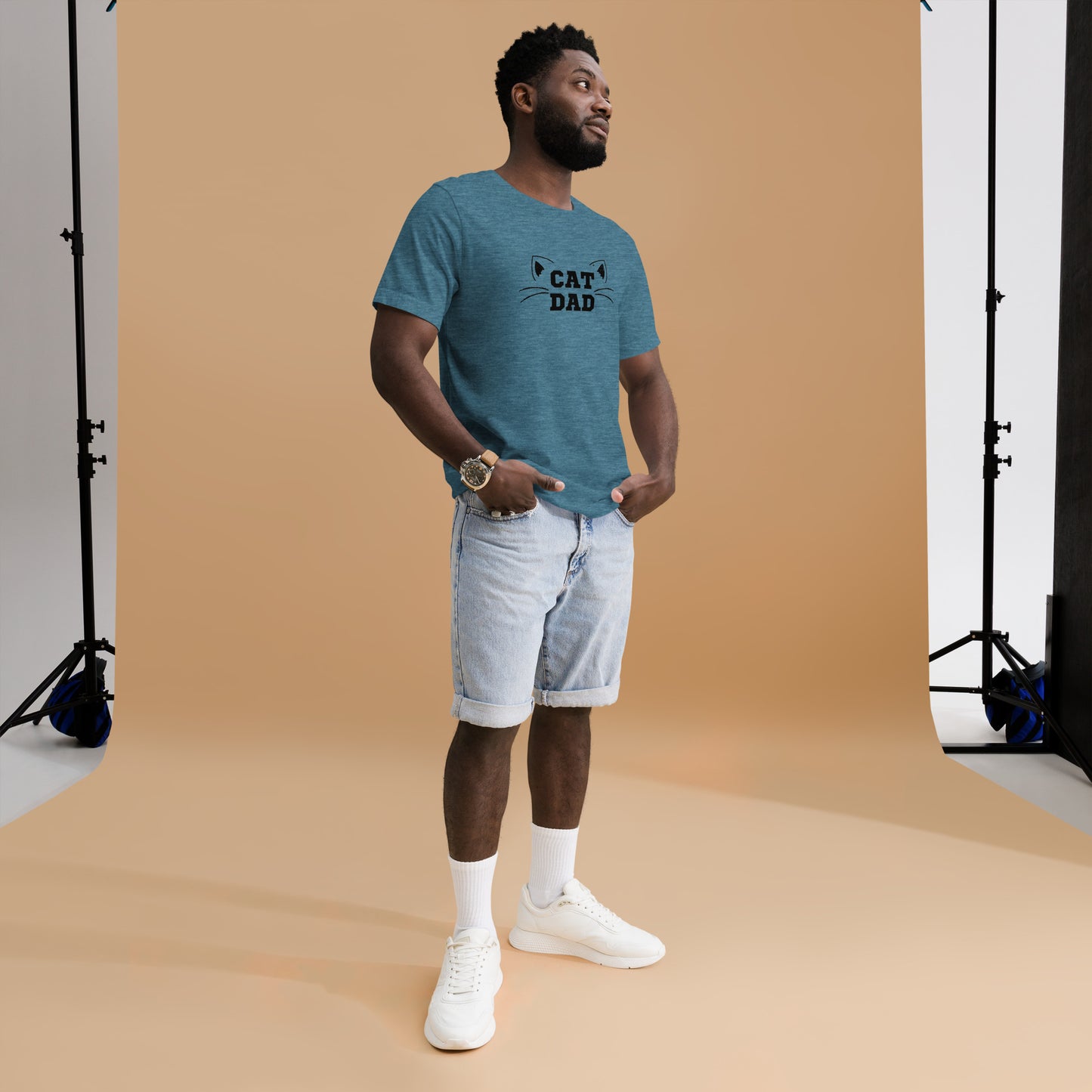 Cat Dad Tee - black print
