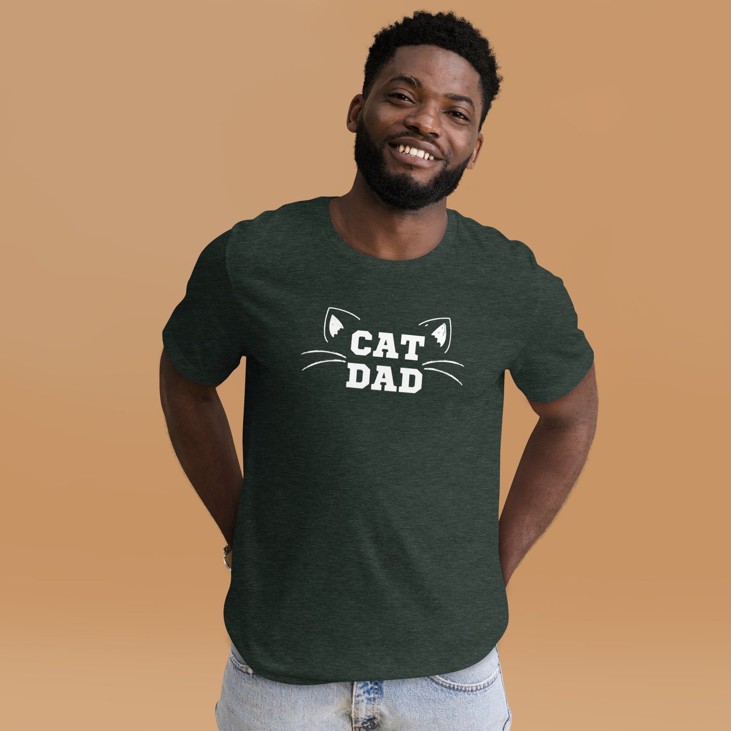Cat Dad Tee - white print