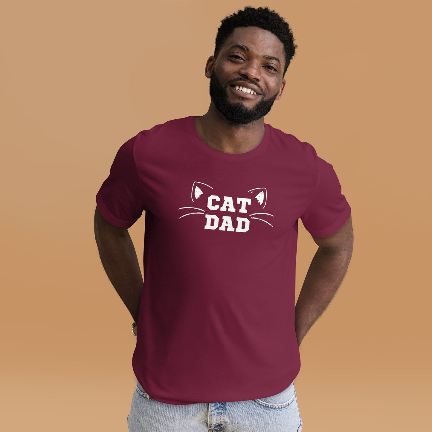 Cat Dad Tee - white print