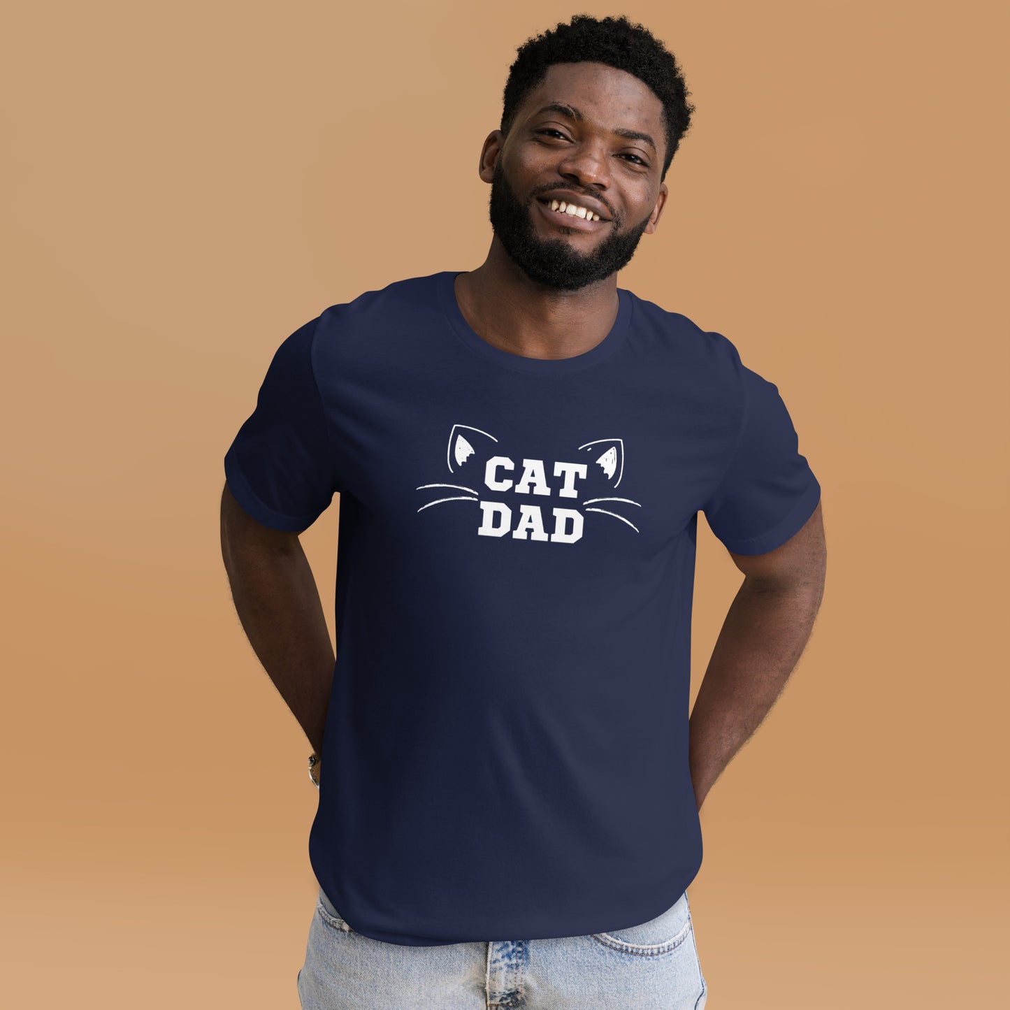 Cat Dad Tee - white print