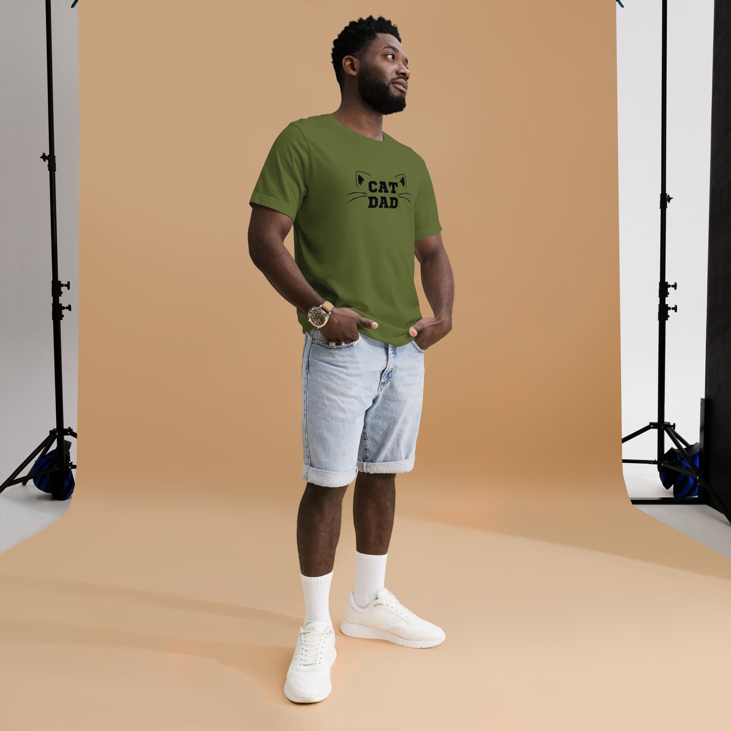 Cat Dad Tee - black print