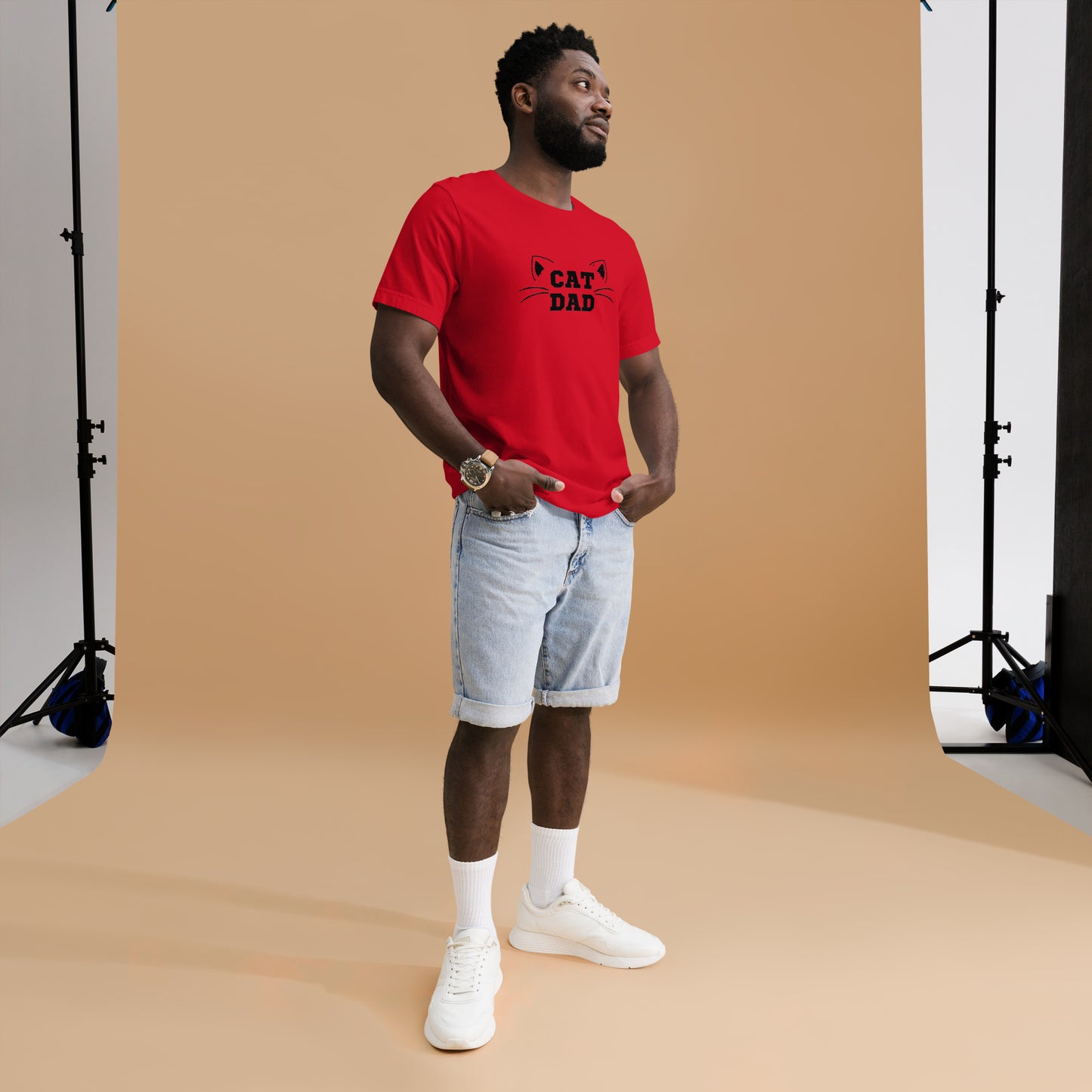 Cat Dad Tee - black print